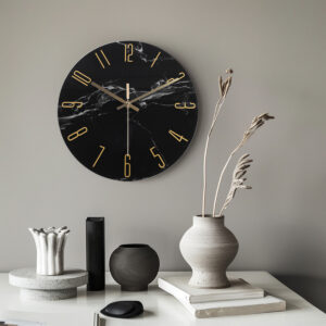 Black Marble Hand Made Clock