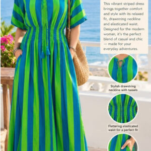 Handblock Handmade Cotton Dress Green Color (Available in 4 Colours)